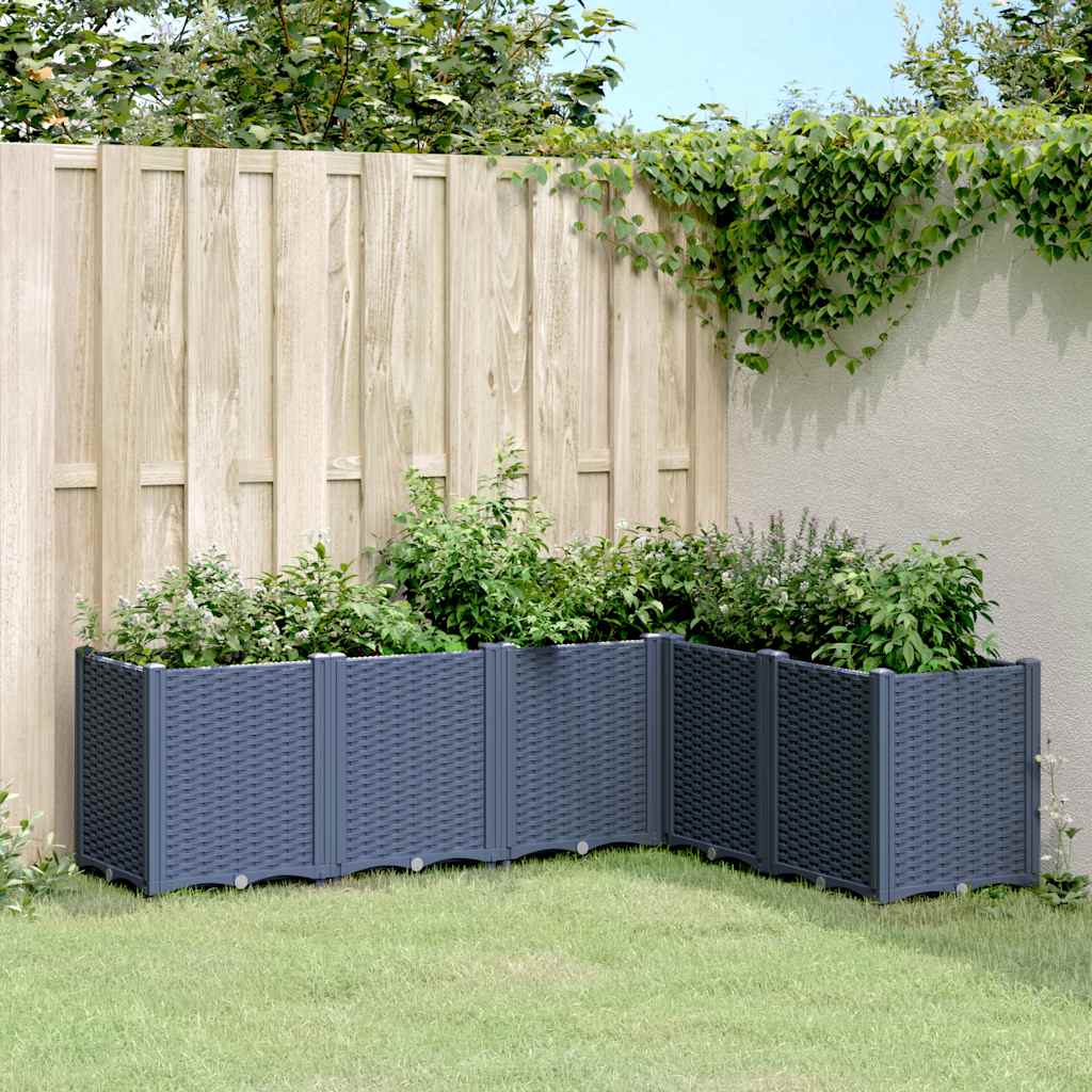 vidaXL Jardinera PP azul gris 160x120x53 cm