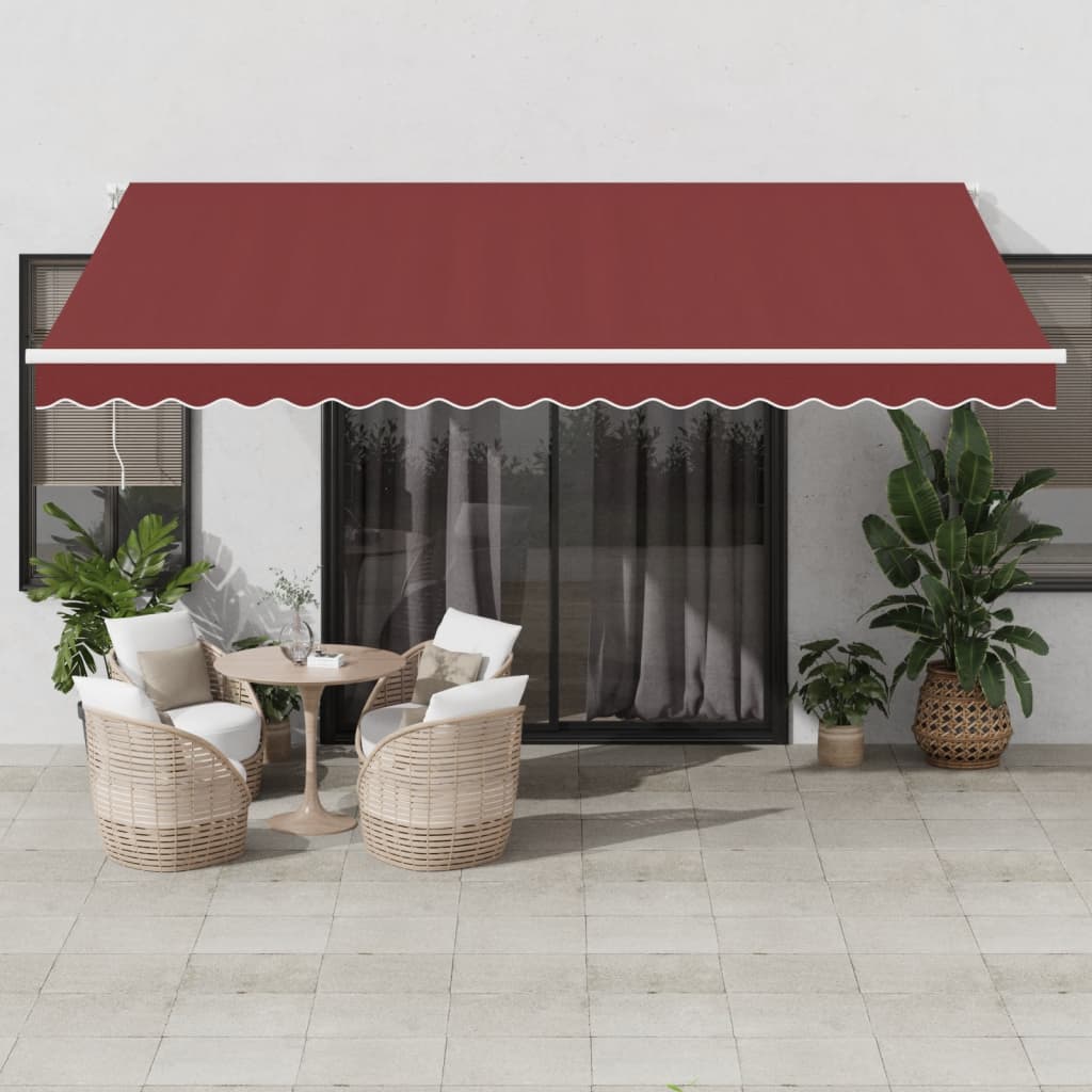 vidaXL Toldo retráctil automático burdeos 450x350 cm