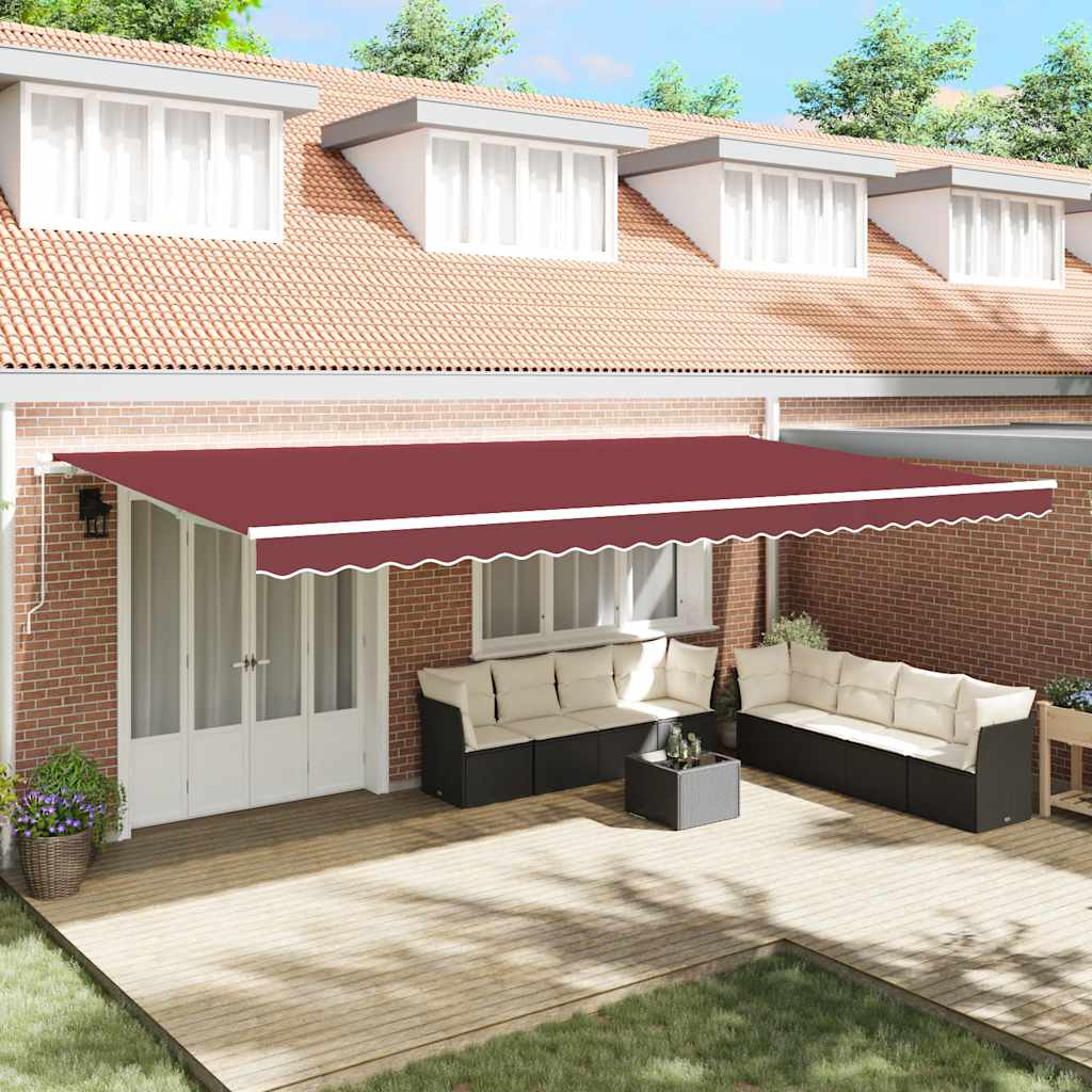 vidaXL Toldo retráctil manual burdeos 600x300 cm