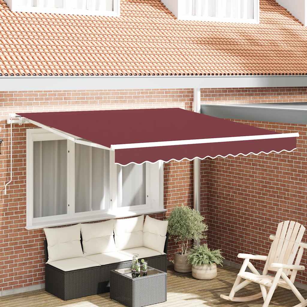 vidaXL Toldo retráctil manual burdeos 300x250 cm
