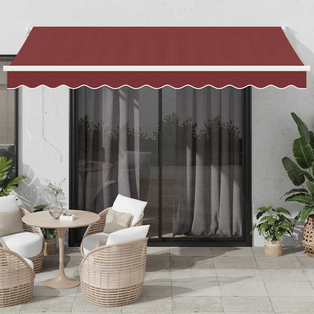 vidaXL Toldo retráctil automático burdeos 350x250 cm