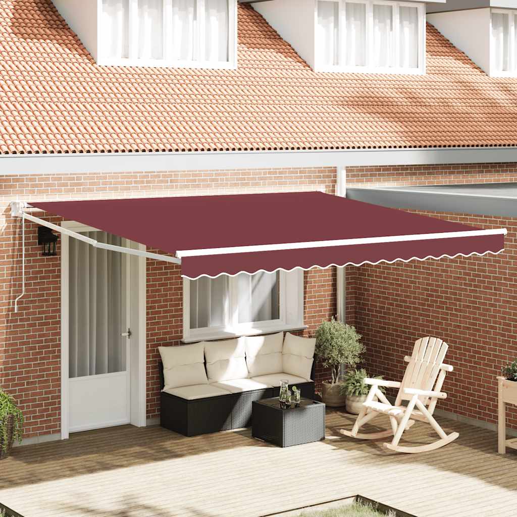 vidaXL Toldo retráctil automático burdeos 400x300 cm