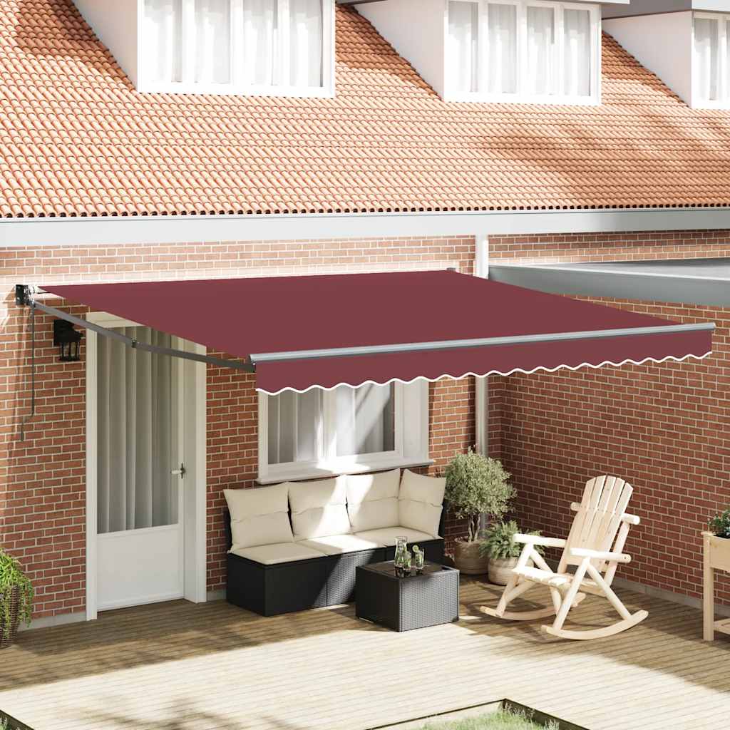vidaXL Toldo retráctil automático burdeos 400x300 cm