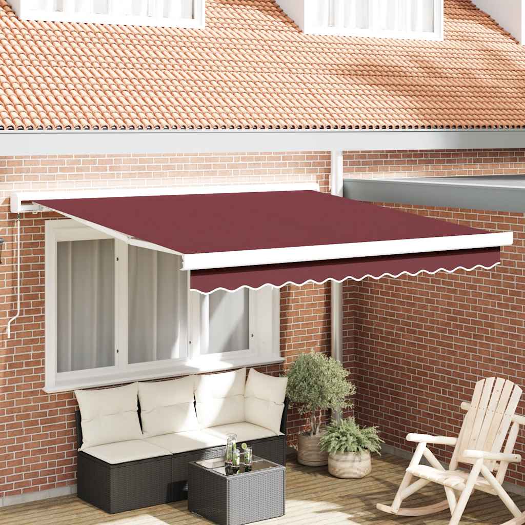 vidaXL Toldo retráctil manual burdeos 300x250 cm