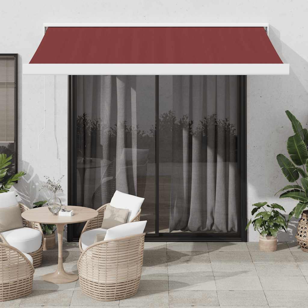 vidaXL Toldo retráctil automático burdeos 350x250 cm