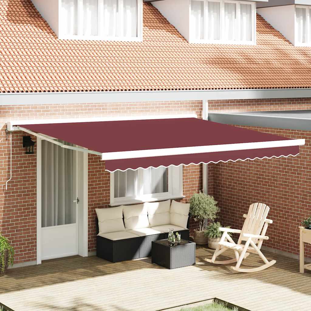 vidaXL Toldo retráctil automático burdeos 400x300 cm