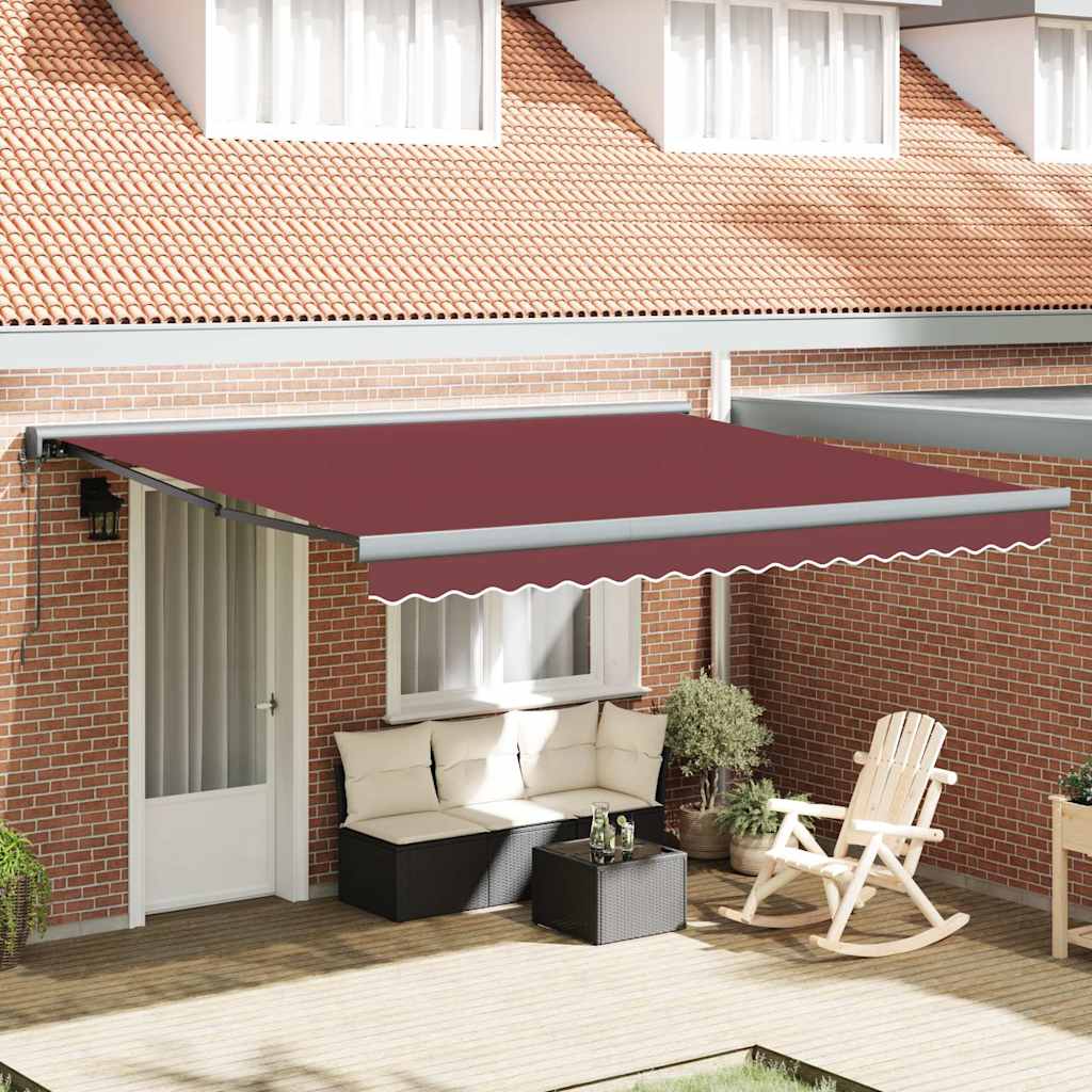 vidaXL Toldo retráctil automático burdeos 400x300 cm