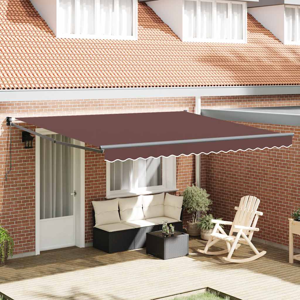vidaXL Toldo retráctil manual marrón 400x300 cm