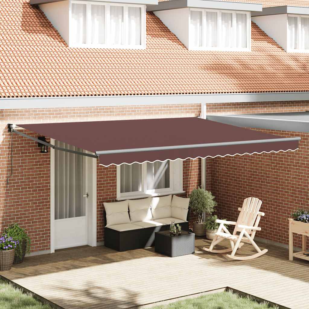 vidaXL Toldo retráctil manual marrón 450x300 cm