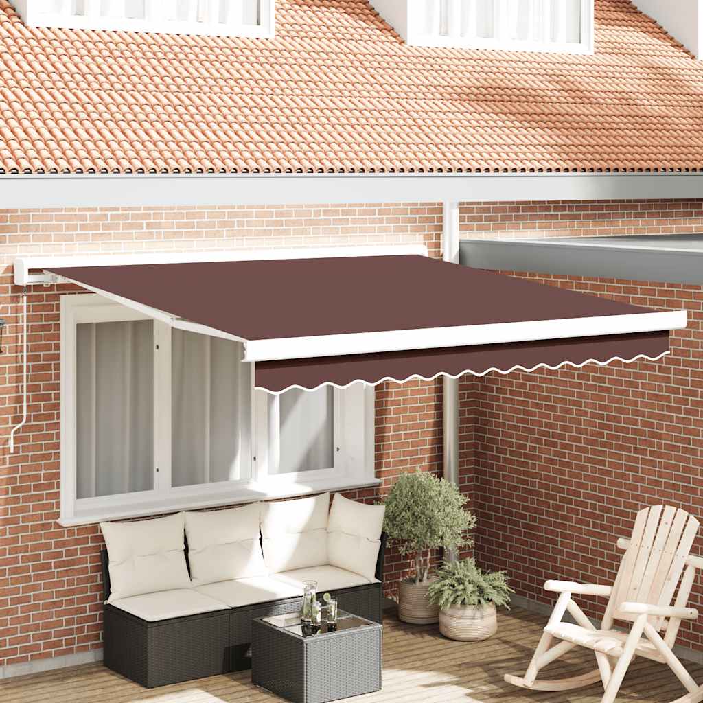 vidaXL Toldo retráctil manual marrón 300x250 cm