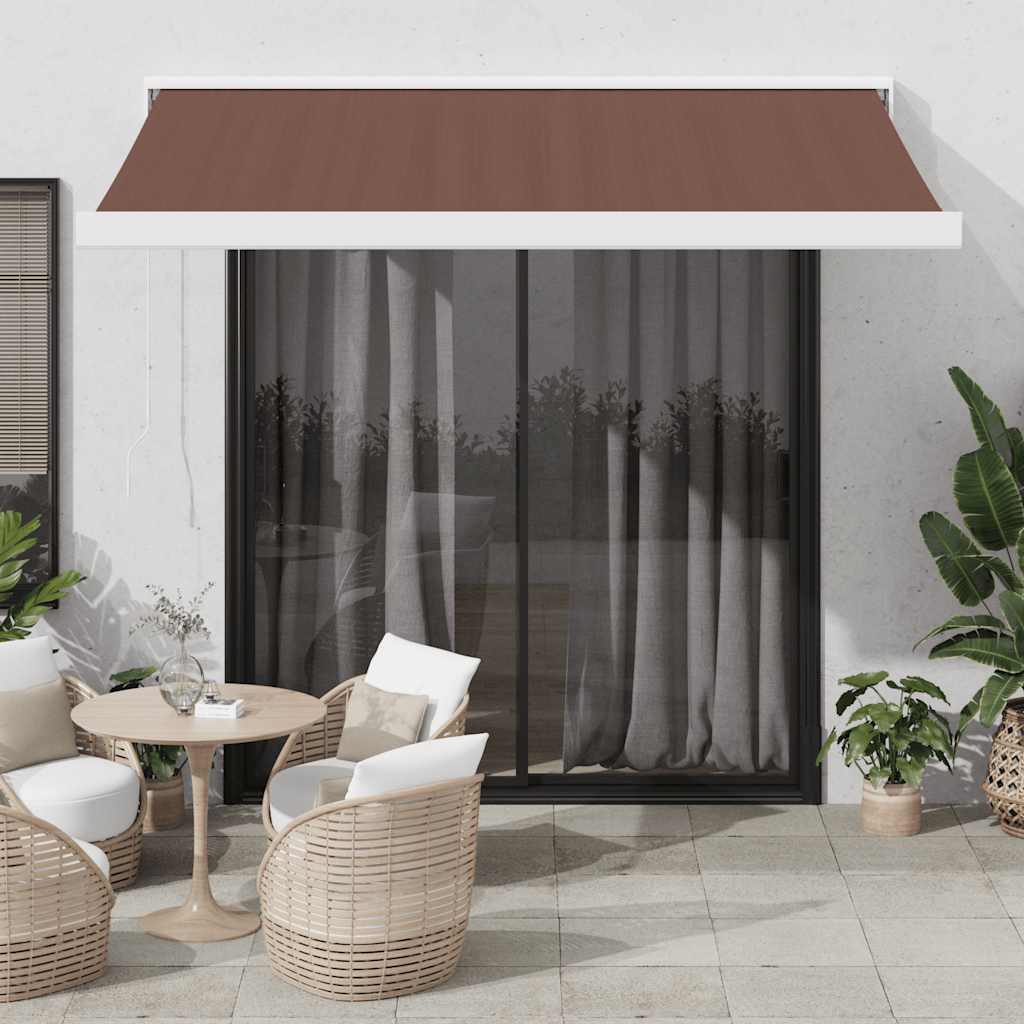 vidaXL Toldo retráctil manual marrón 350x250 cm