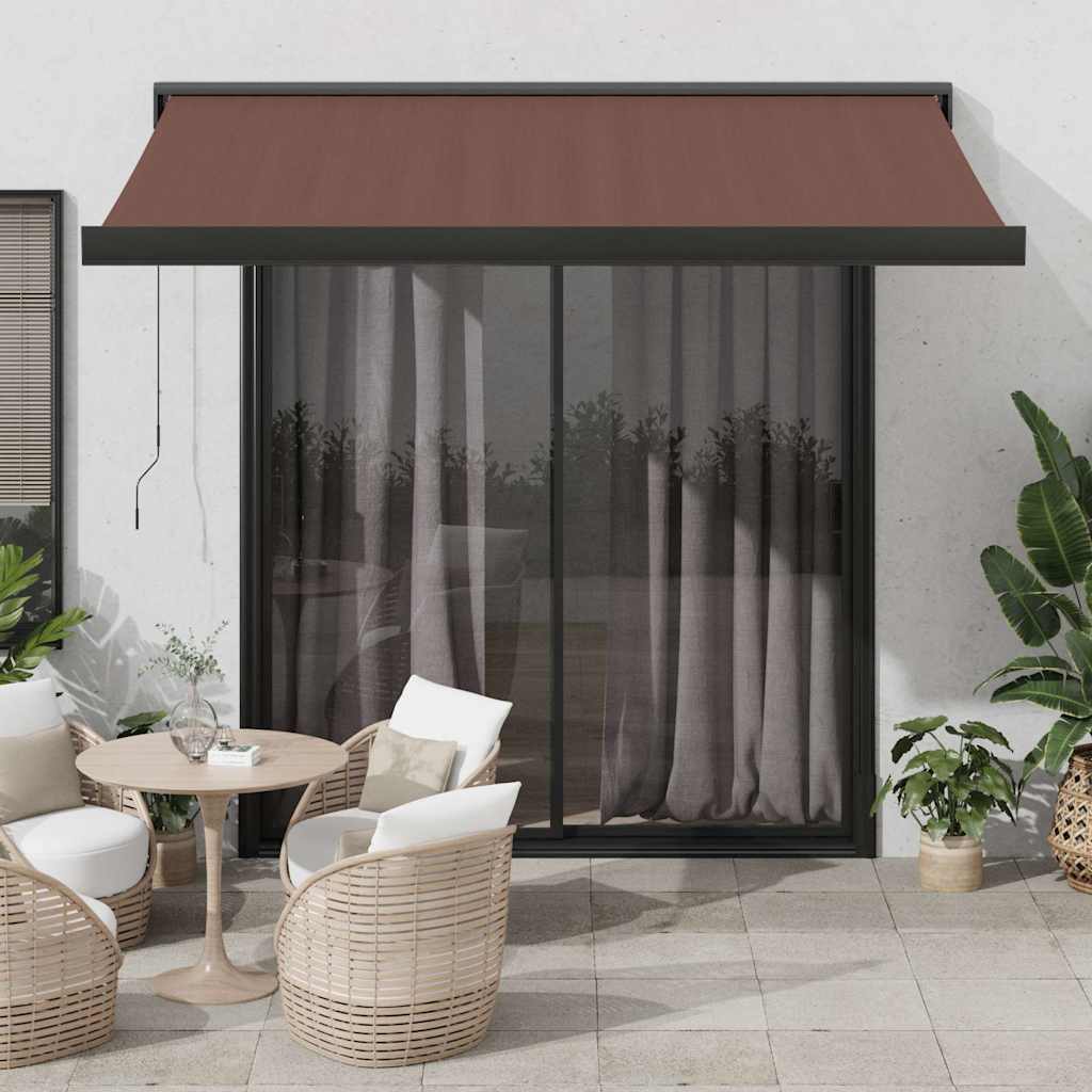 vidaXL Toldo retráctil manual marrón 350x250 cm