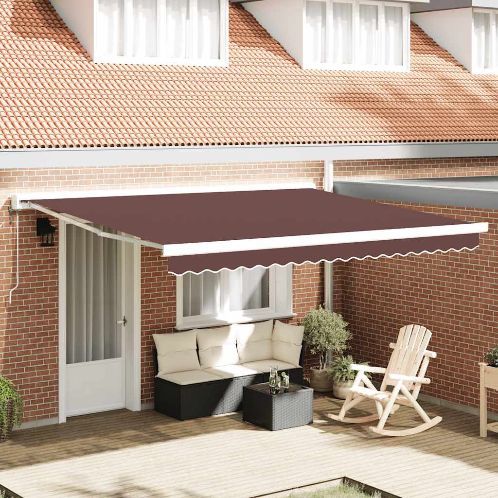vidaXL Toldo retráctil automático marrón 400x300 cm