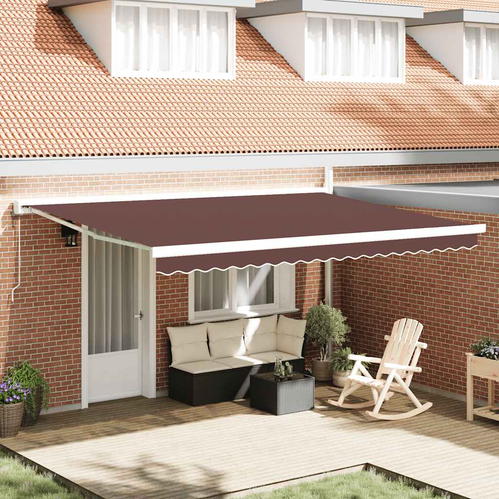 vidaXL Toldo retráctil automático marrón 450x300 cm