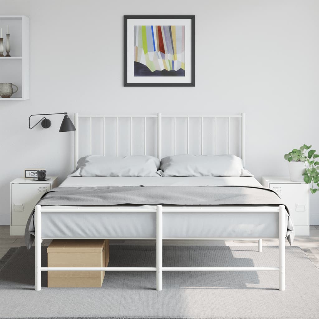 vidaXL Mesitas de noche 2 unidades acero blanco 34,5x39x44 cm