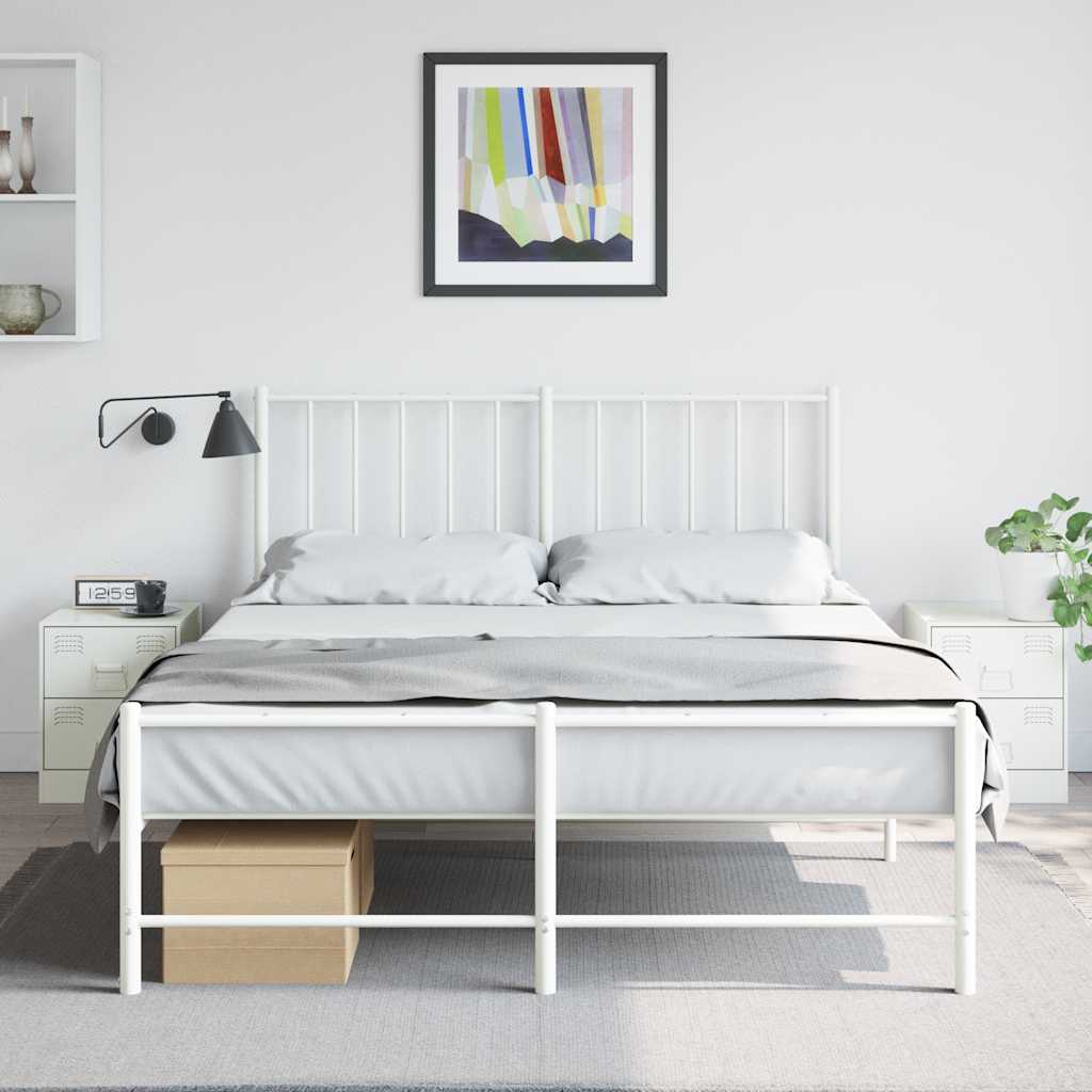 vidaXL Mesitas de noche 2 unidades acero blanco 34,5x39x44 cm