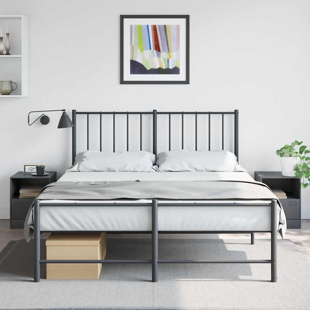 vidaXL Mesitas de noche 2 unidades gris antracita 34,5x39x44 cm