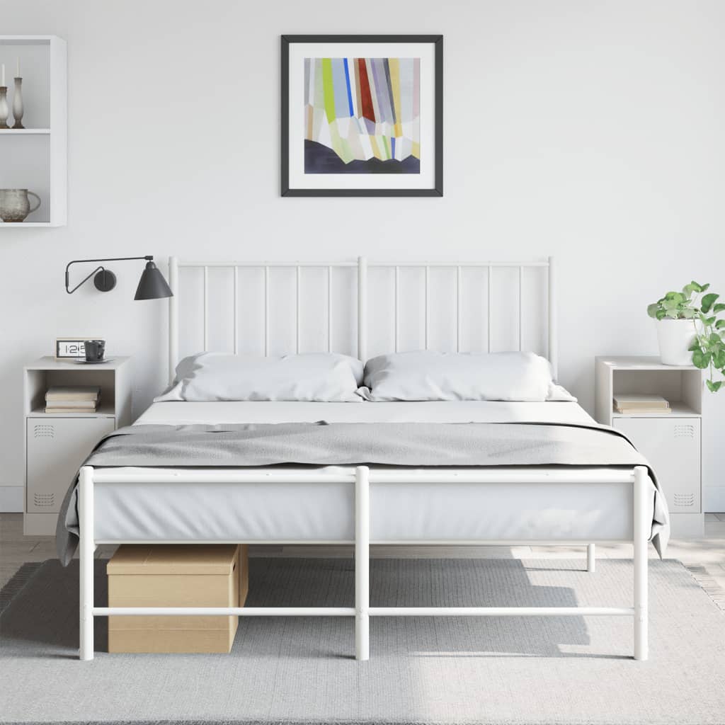 vidaXL Mesitas de noche 2 unidades acero blanco 34,5x39x62 cm