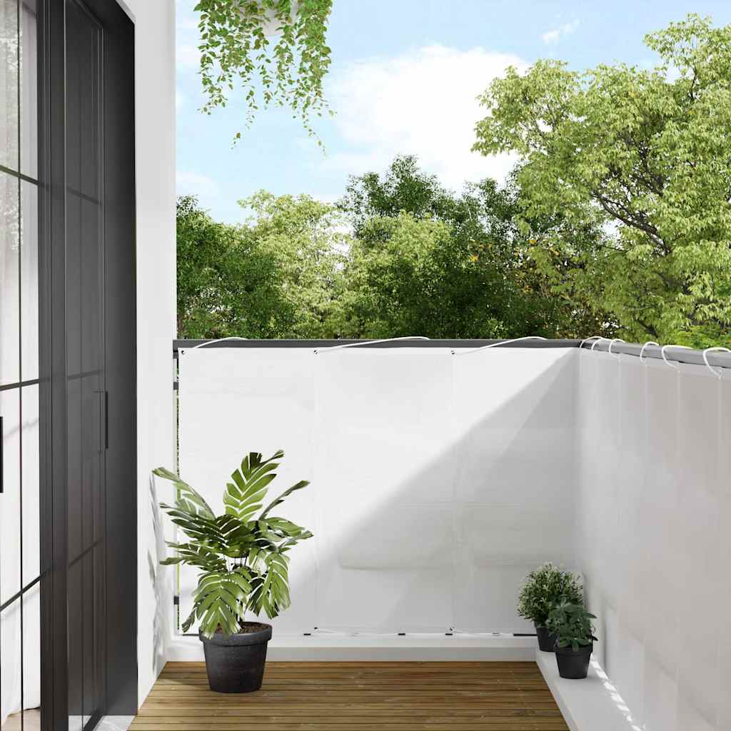 vidaXL Pantalla de balcón 100% poliéster Oxford blanco 120x800 cm