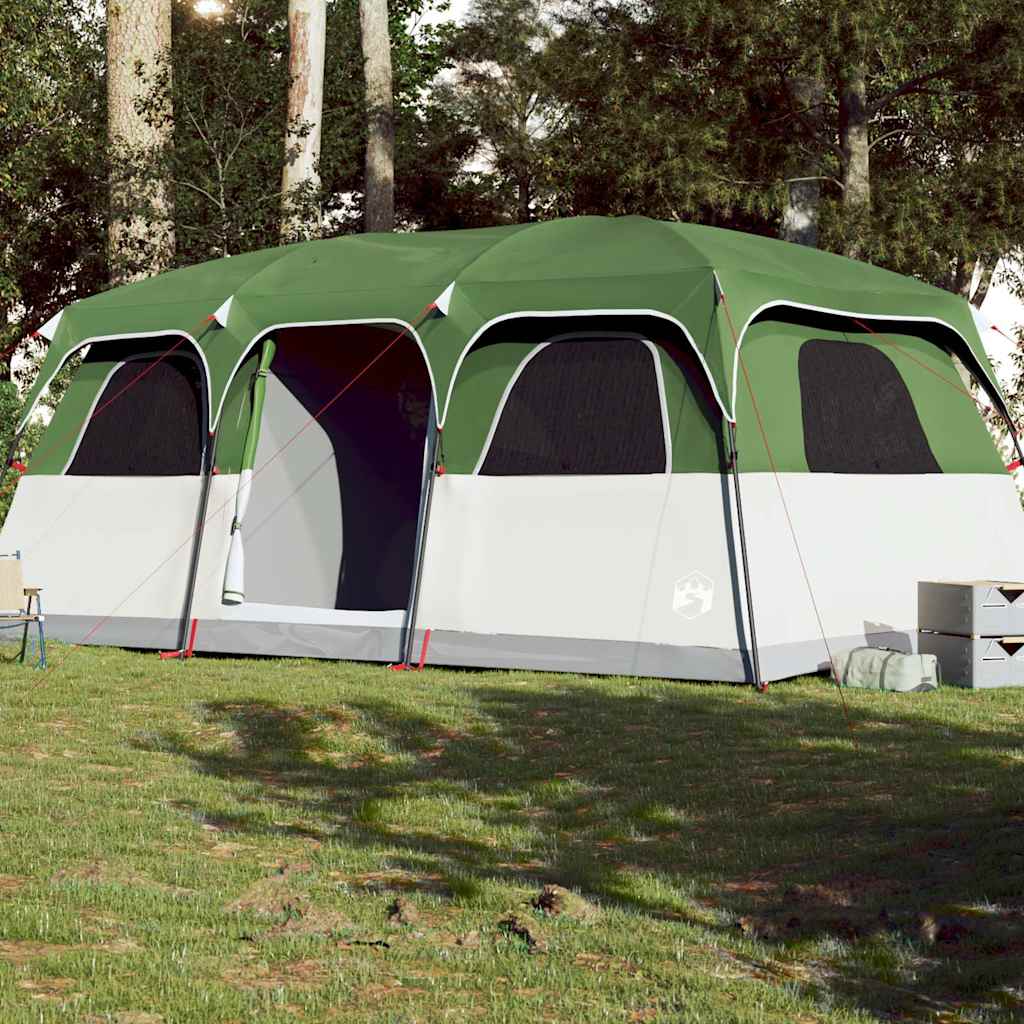 vidaXL Tienda de campaña familiar para 10 personas impermeable verde