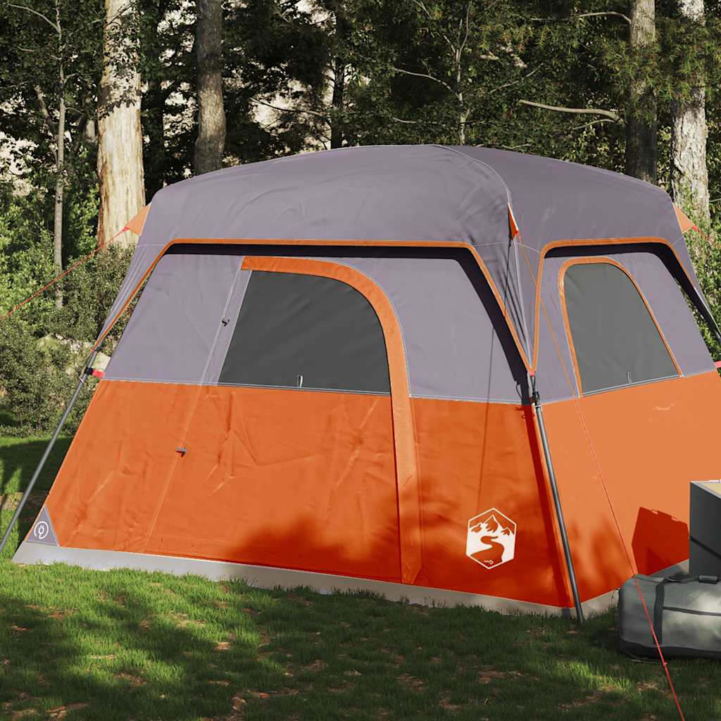 vidaXL Tienda de campaña para 4 personas impermeable naranja
