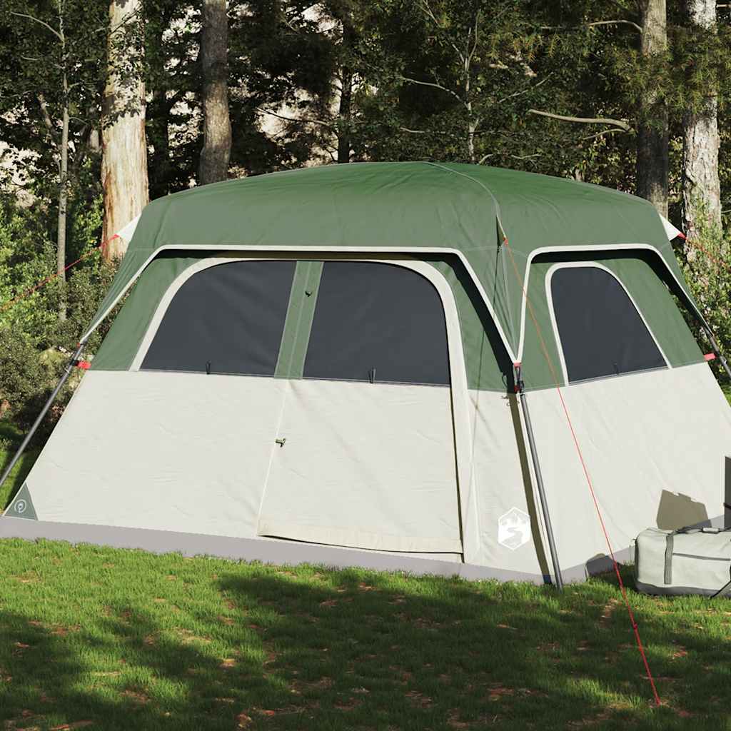 vidaXL Tienda de campaña familiar para 6 personas impermeable verde