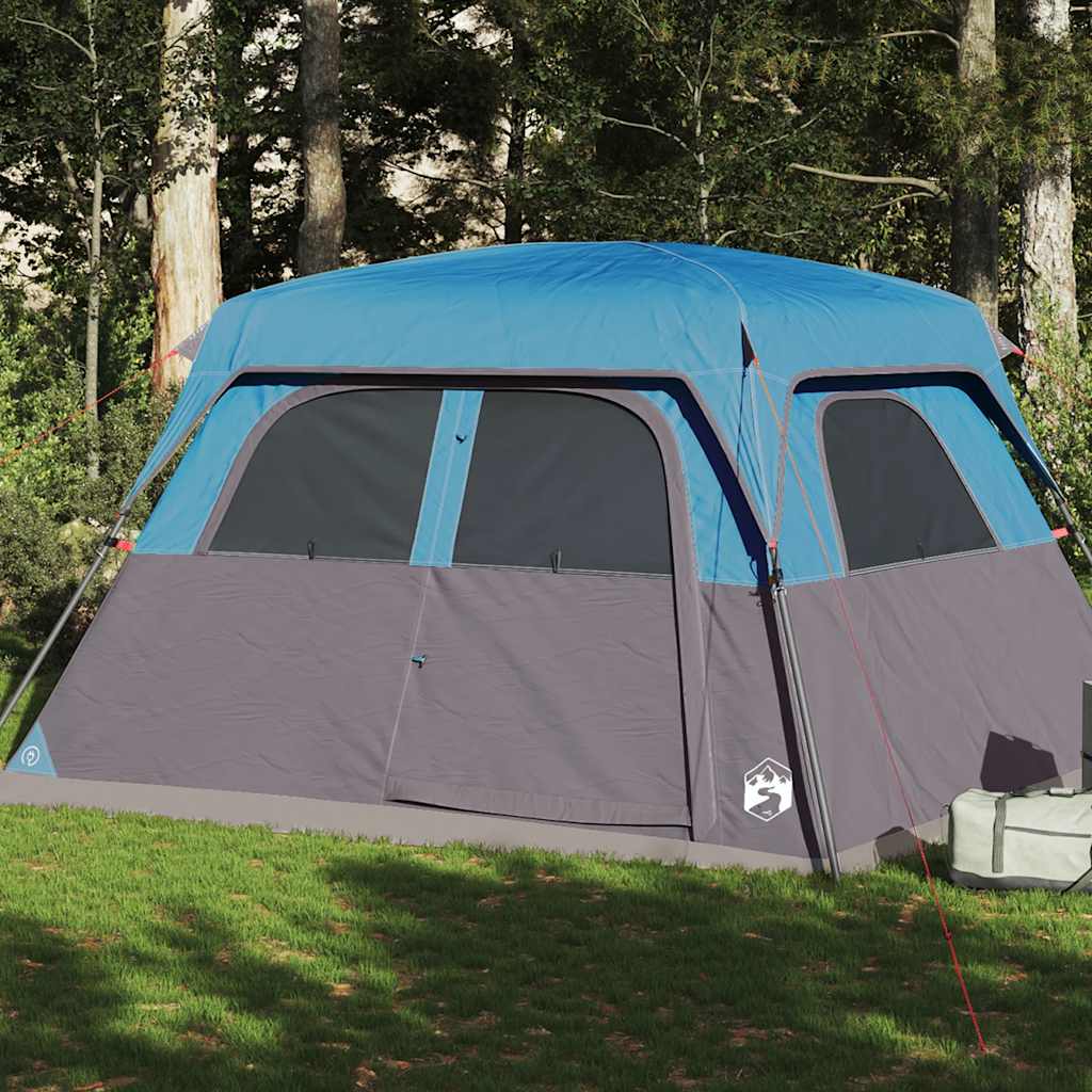 vidaXL Tienda de campaña familiar para 6 personas impermeable azul
