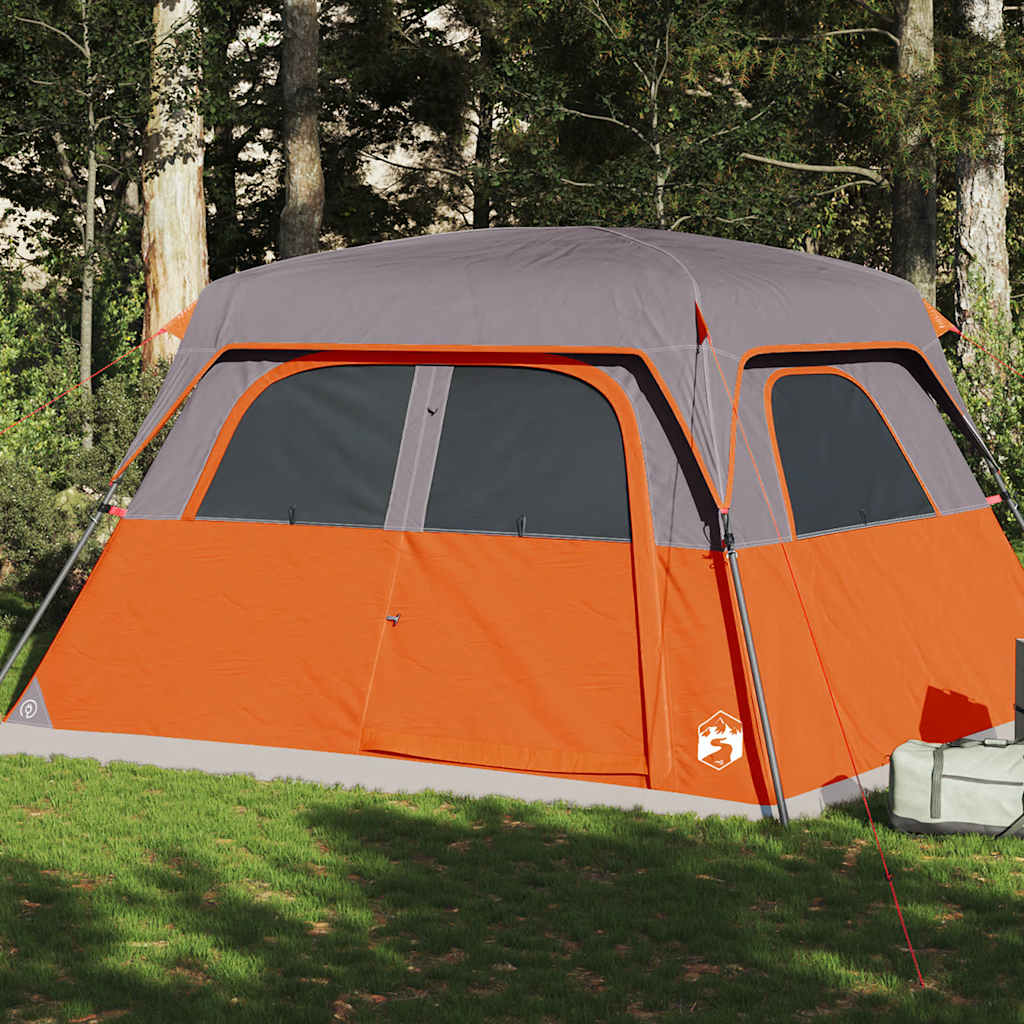 vidaXL Tienda de campaña familiar para 6 personas impermeable naranja