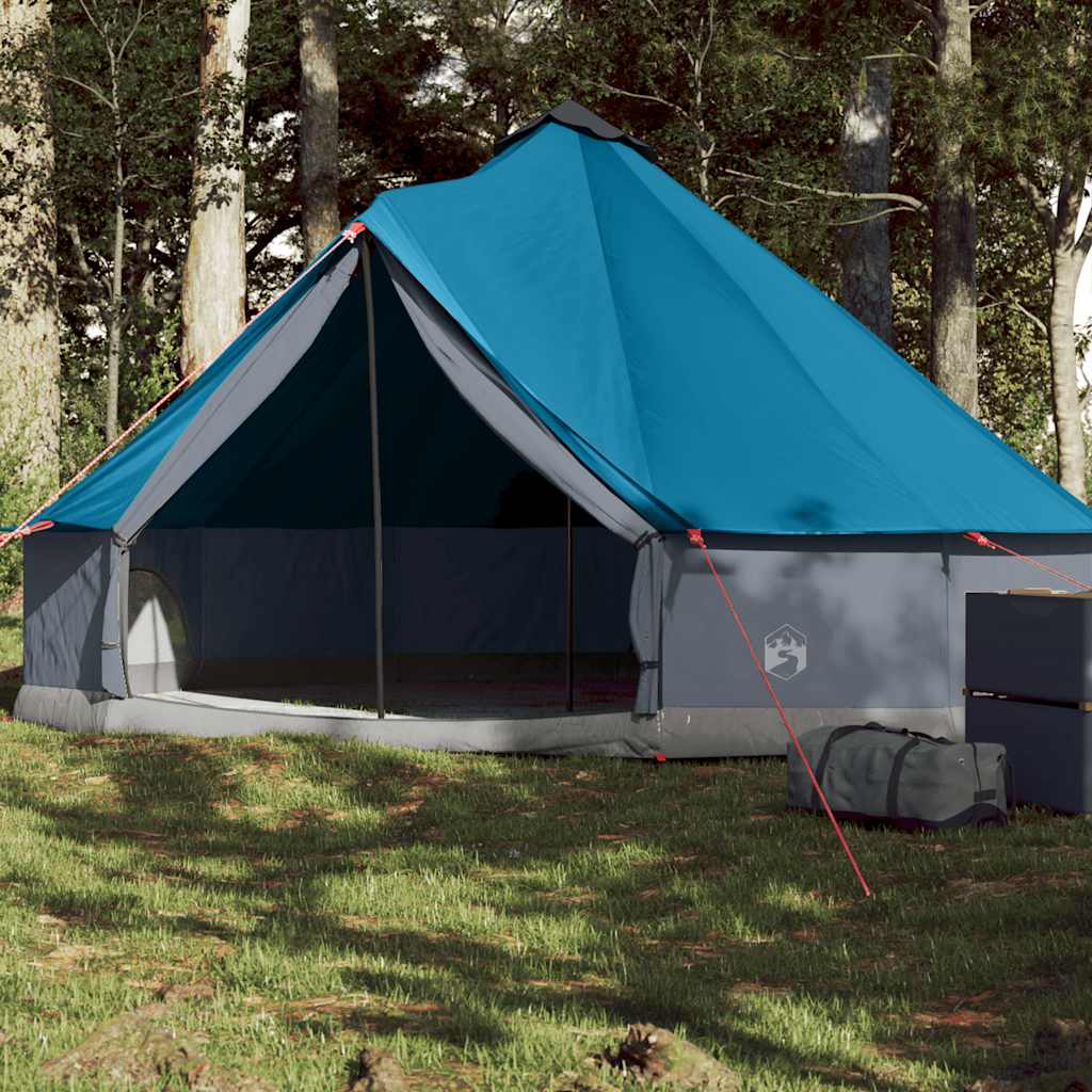 vidaXL Tienda de campaña familiar tipi 6 personas impermeable azul