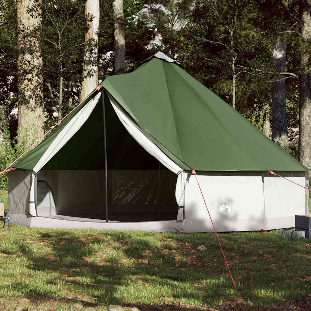 vidaXL Tienda de campaña familiar tipi 12 personas impermeable verde