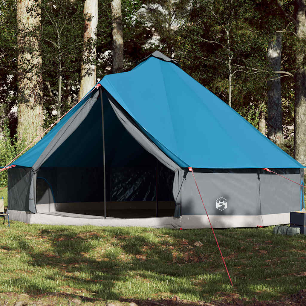 vidaXL Tienda de campaña familiar tipi 12 personas impermeable azul
