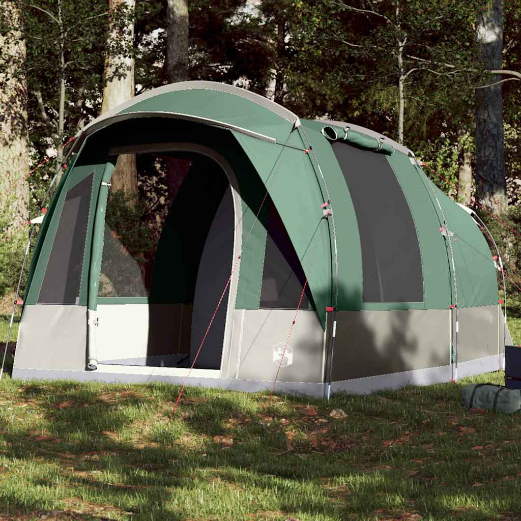 vidaXL Tienda de campaña túnel para 3 personas impermeable verde