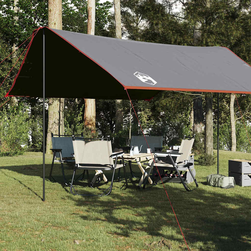 vidaXL Lona de camping impermeable gris y naranja 430x380x210 cm