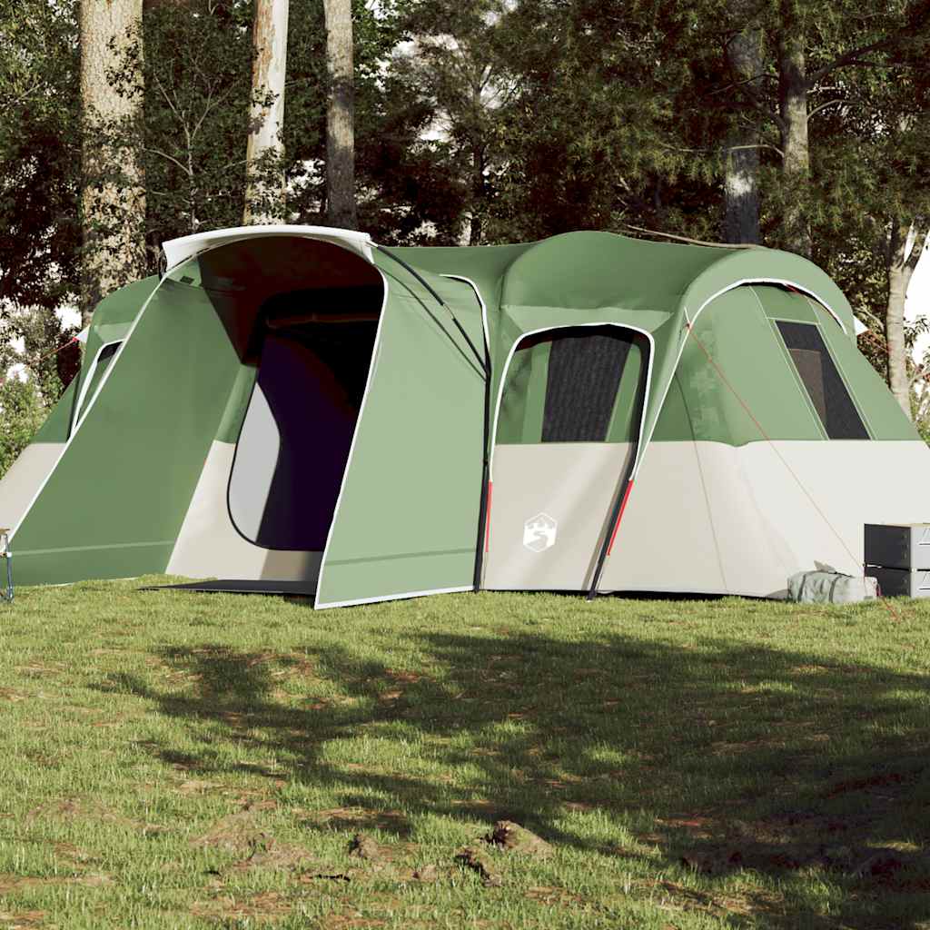 vidaXL Tienda de campaña familiar túnel 16 personas impermeable verde