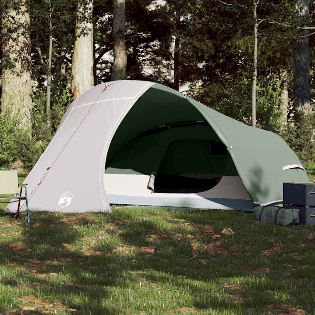 vidaXL Tienda de campaña iglú para 4 personas impermeable verde