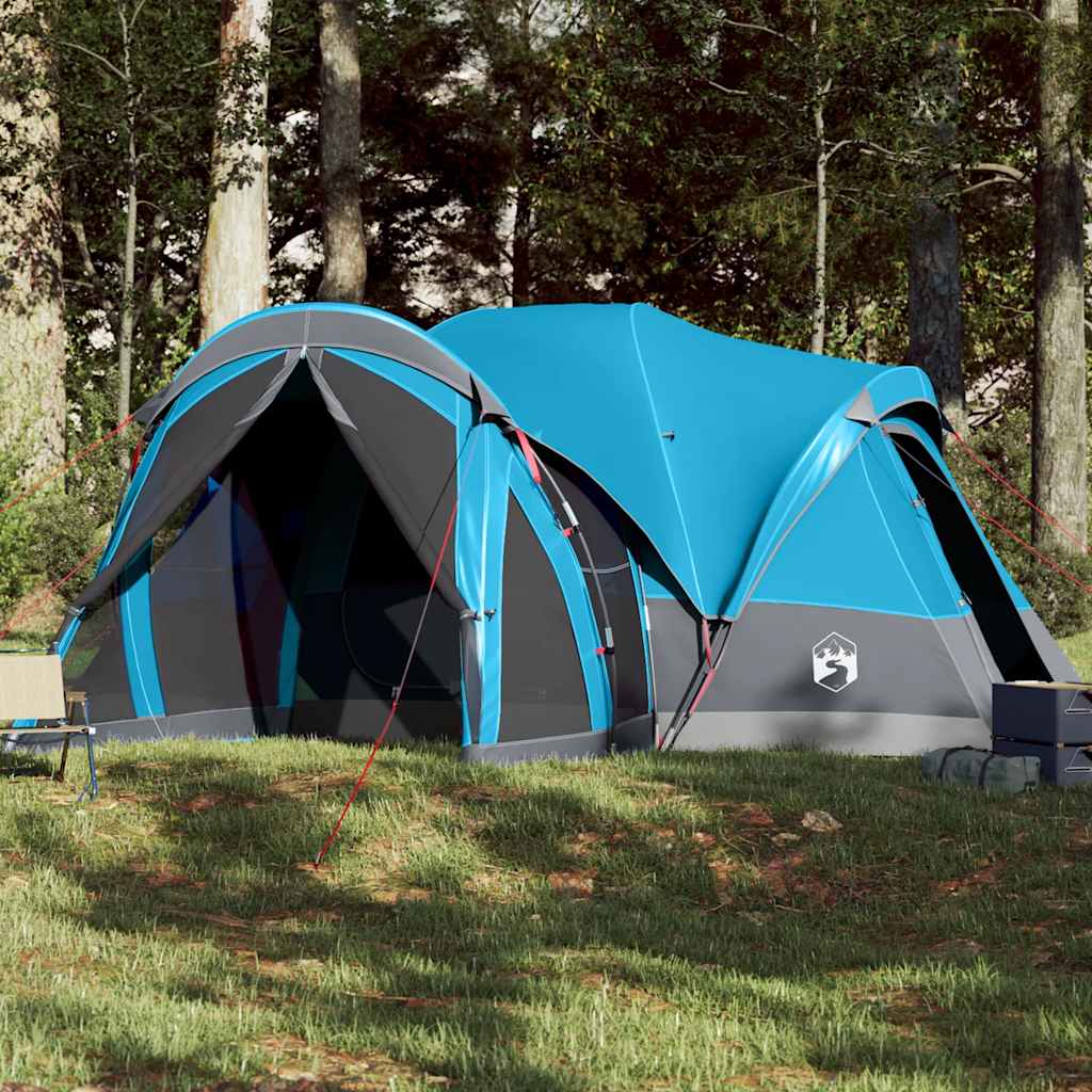 vidaXL Tienda de campaña familiar tipi 8 personas impermeable azul