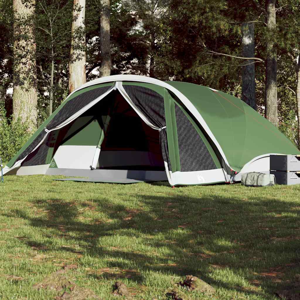 vidaXL Tienda de campaña familiar para 6 personas impermeable verde