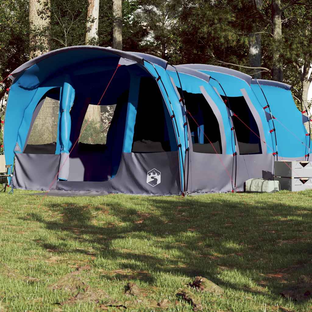 vidaXL Tienda de campaña familiar túnel 8 personas impermeable azul