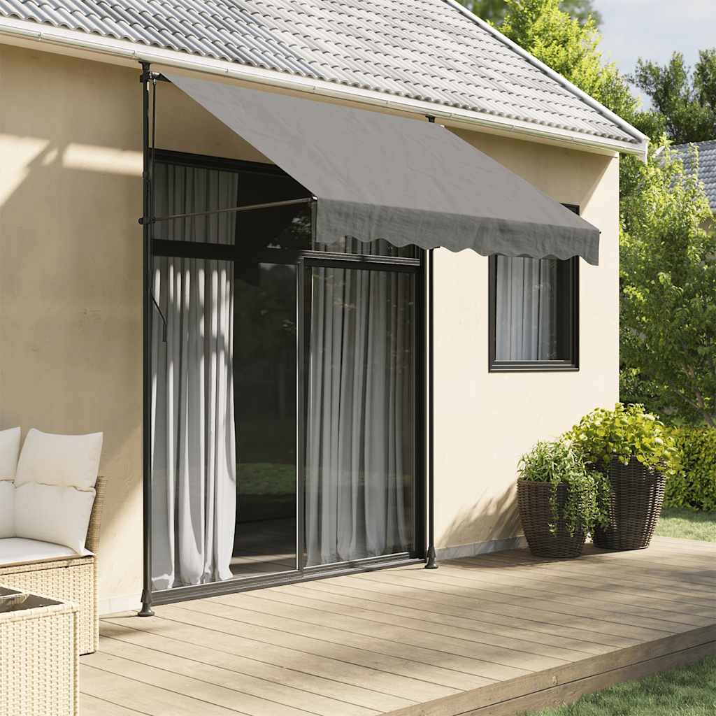 vidaXL Toldo retráctil de tela y acero gris antracita 200x150 cm