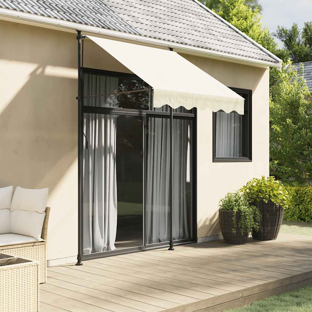vidaXL Toldo retráctil tela y acero crema 200x115 cm