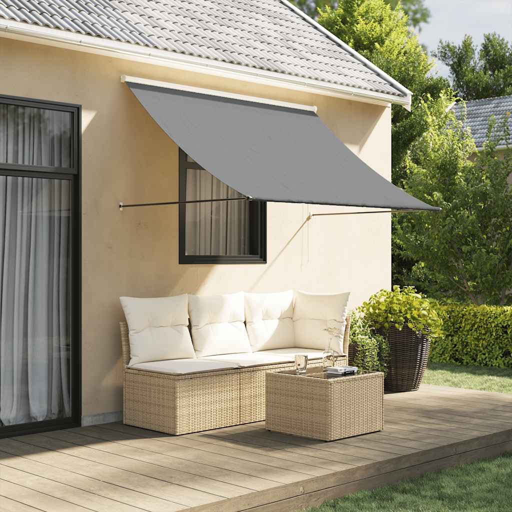 vidaXL Toldo retráctil de tela y acero gris antracita 200x150 cm