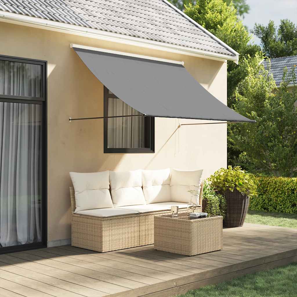 vidaXL Toldo retráctil de tela y acero gris antracita 250x150 cm