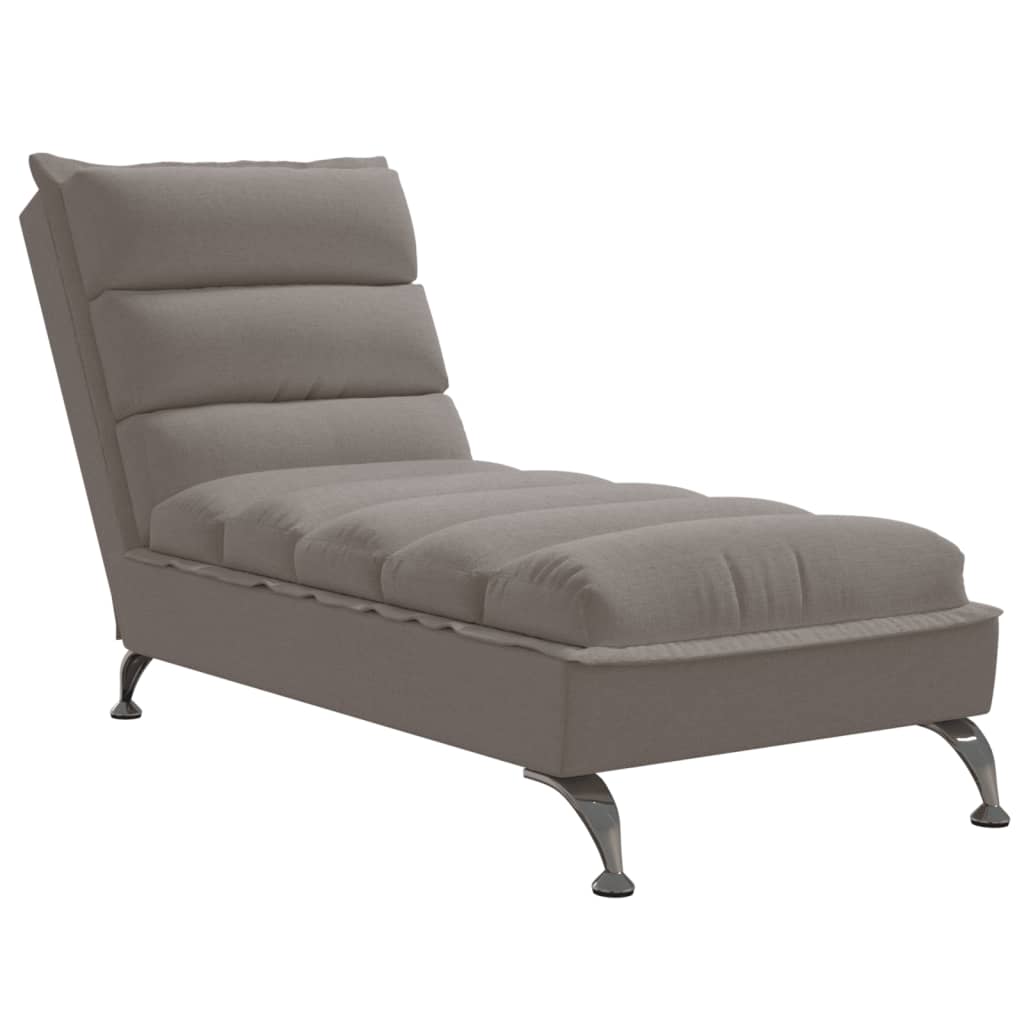 vidaXL Sofá diván con cojines tela gris taupe