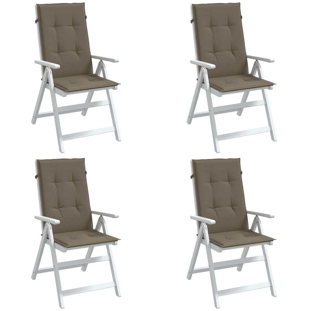 vidaXL Cojines silla respaldo alto 4 uds tela taupe melange 120x50x4cm