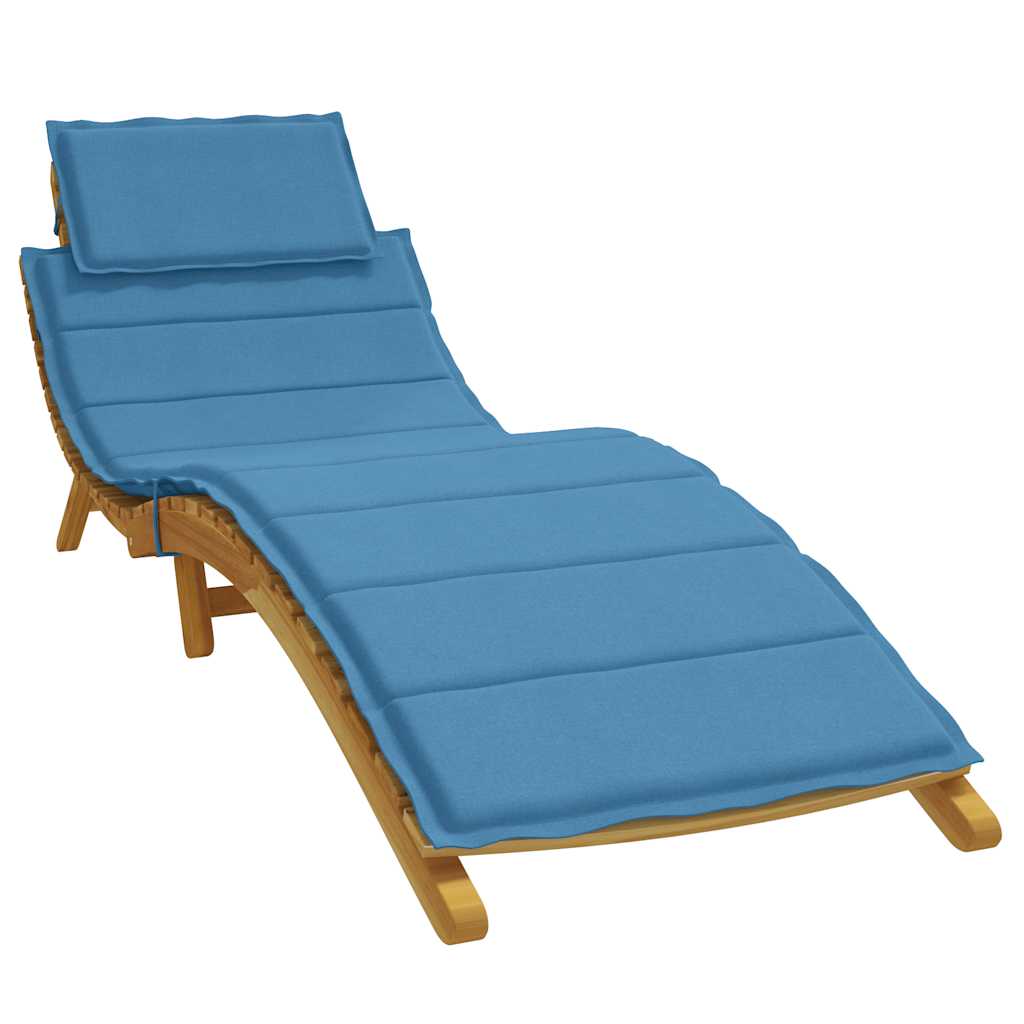 vidaXL Cojín para tumbona tela azul melange 186x58x4 cm