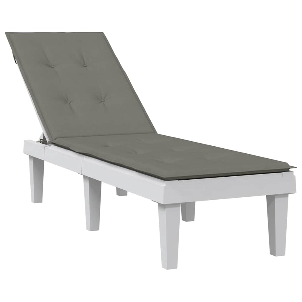 vidaXL Cojín para tumbona tela gris oscuro melange (75+105) x 50 x 4 cm