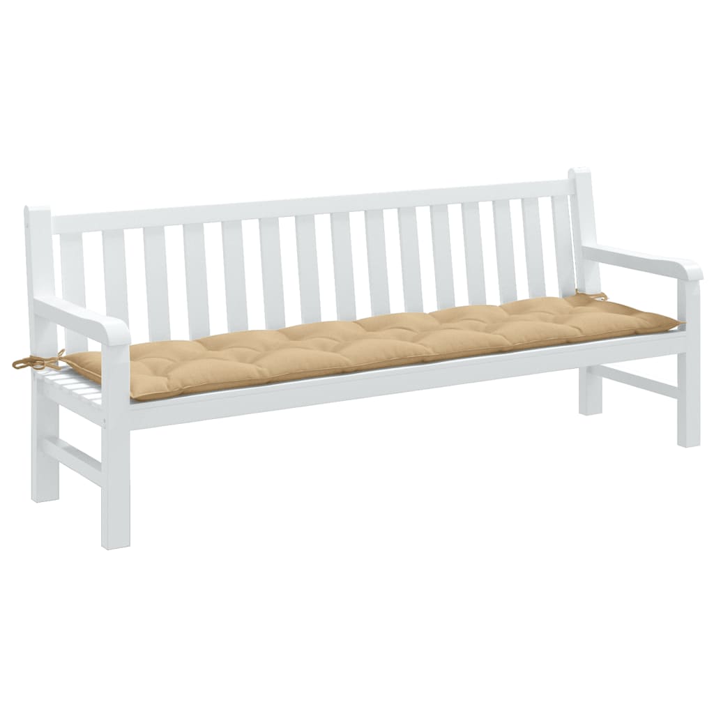 vidaXL Cojín para banco de jardín tela beige melange 200x50x7 cm