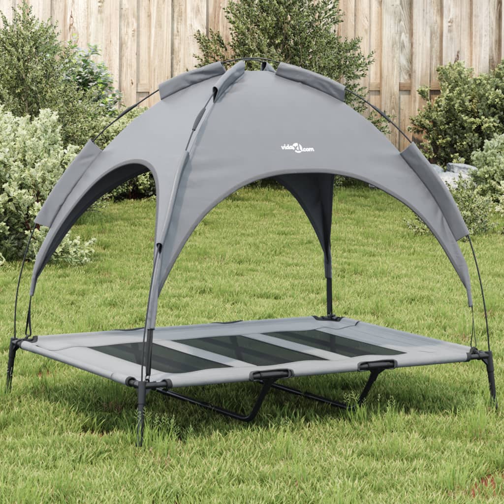 vidaXL Cama para perros con dosel antracita tela oxford y acero