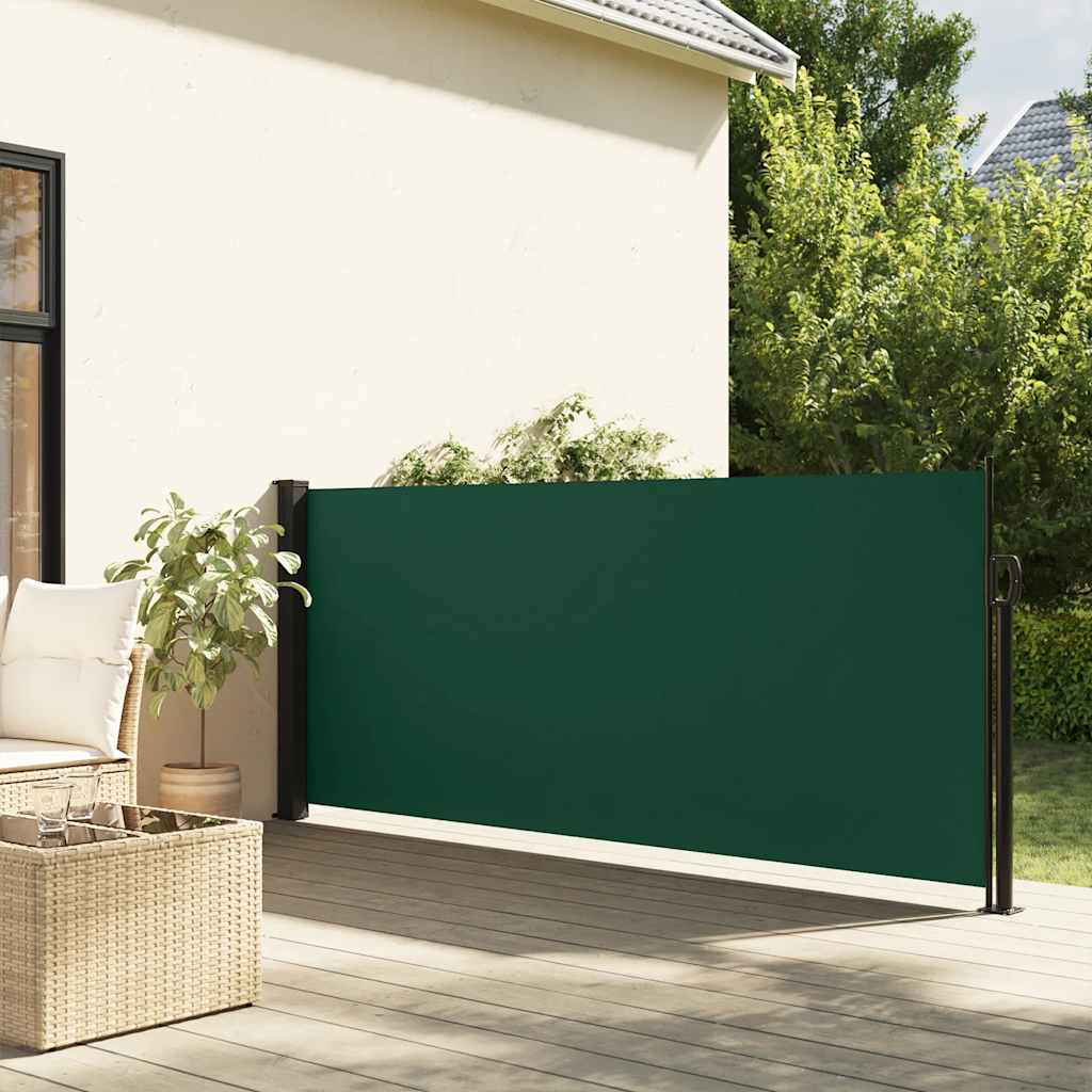 vidaXL Toldo lateral retráctil verde oscuro 100x300 cm