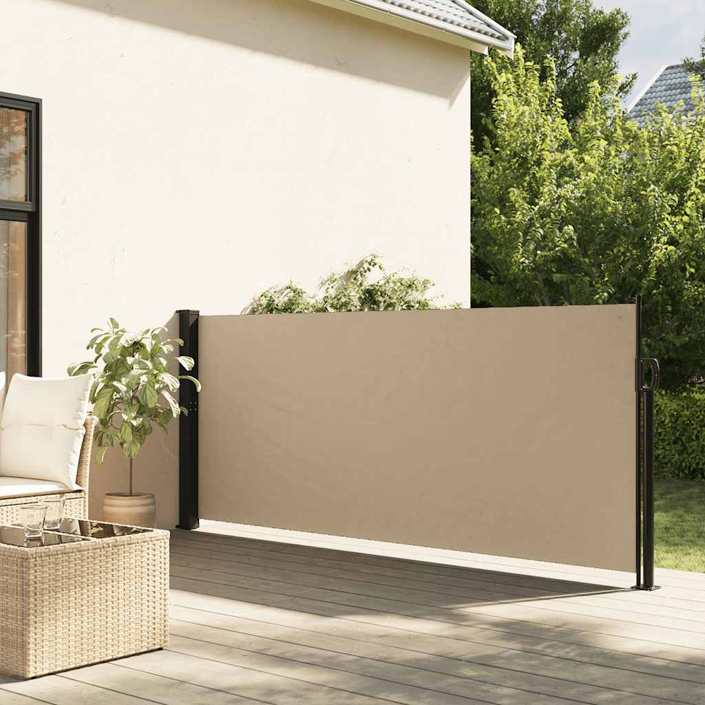 vidaXL Toldo lateral retráctil beige 140x500 cm